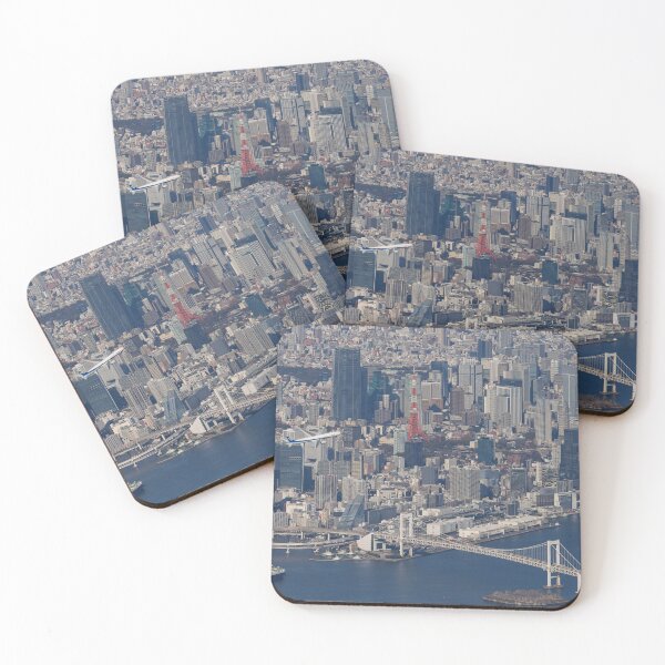 Item preview, Aerial View of Airplane Takeoff over Tokyo Skyline Haneda Airport designed and sold by YSJapanPhoto.