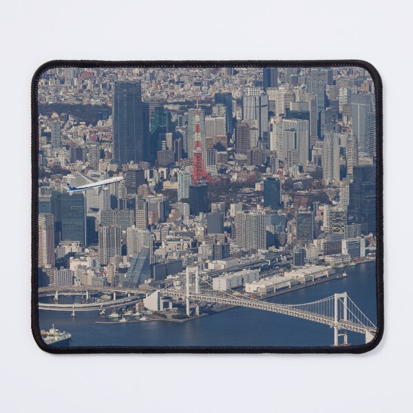 Item preview, Aerial View of Airplane Takeoff over Tokyo Skyline Haneda Airport designed and sold by YSJapanPhoto.