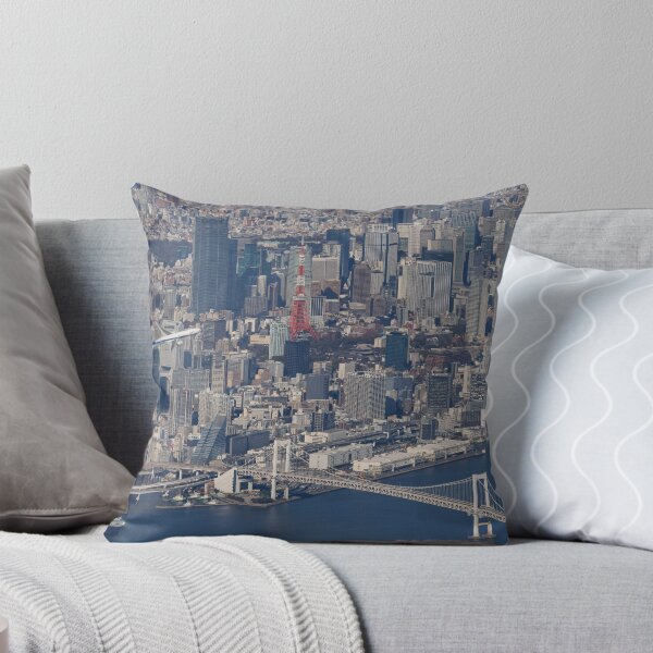 Item preview, Aerial View of Airplane Takeoff over Tokyo Skyline Haneda Airport designed and sold by YSJapanPhoto.