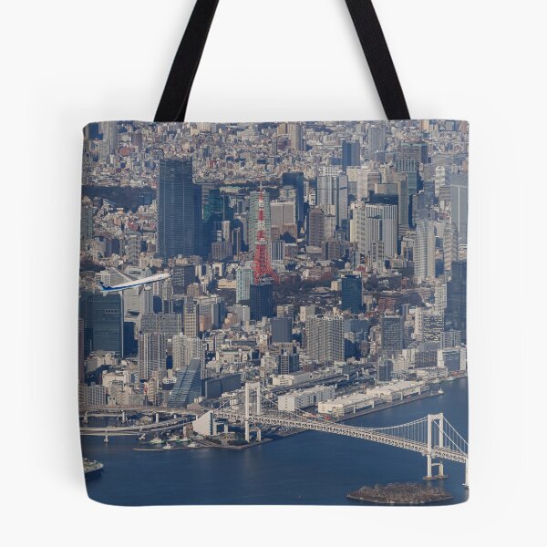 Item preview, Aerial View of Airplane Takeoff over Tokyo Skyline Haneda Airport designed and sold by YSJapanPhoto.