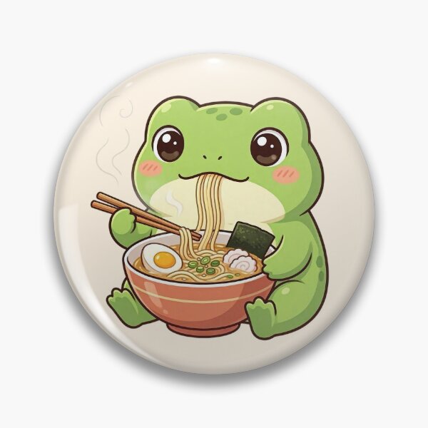 Item preview, Cute Kawaii Frog Eating Ramen Noodles designed and sold by SweetLilith.