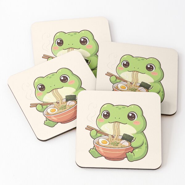 Item preview, Cute Kawaii Frog Eating Ramen Noodles designed and sold by SweetLilith.