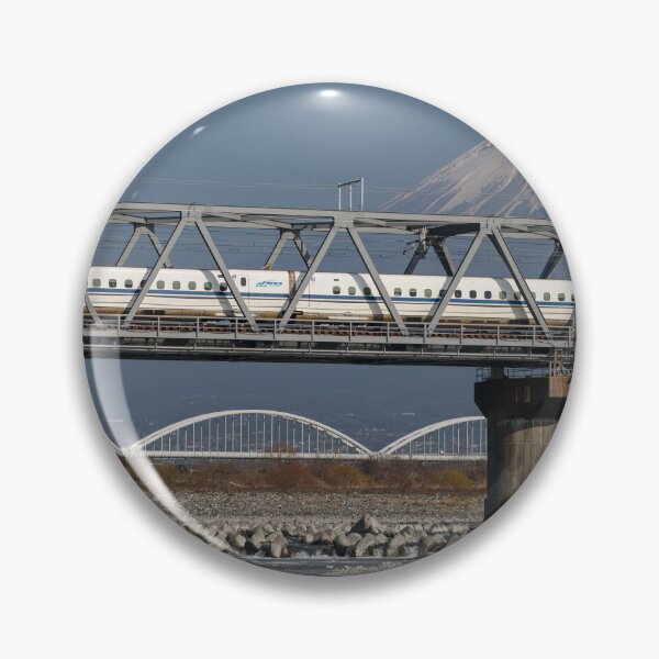 Item preview, Shinkansen Bullet Train Crossing Oi River with Mt Fuji designed and sold by YSJapanPhoto.
