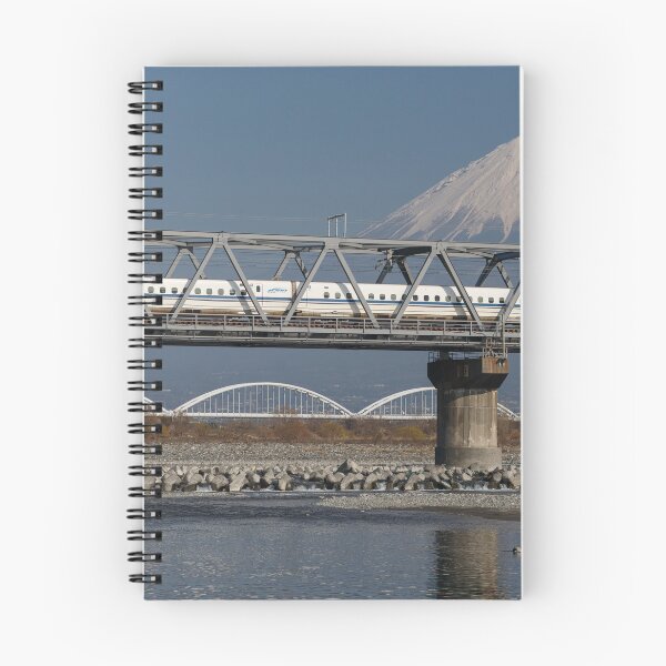 Item preview, Shinkansen Bullet Train Crossing Oi River with Mt Fuji designed and sold by YSJapanPhoto.