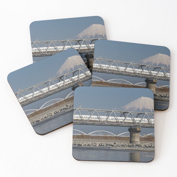 Item preview, Shinkansen Bullet Train Crossing Oi River with Mt Fuji designed and sold by YSJapanPhoto.
