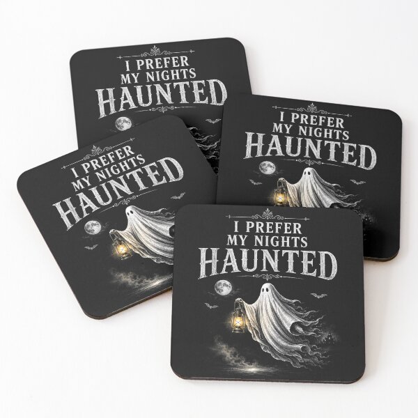 Item preview, I Prefer My Nights Haunted Ghost Vintage Halloween Moonlight Mystery designed and sold by ObukiLantara.