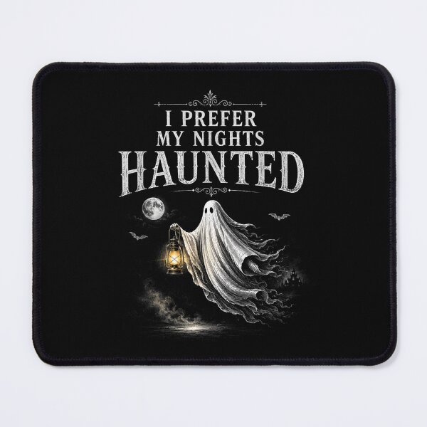 Item preview, I Prefer My Nights Haunted Ghost Vintage Halloween Moonlight Mystery designed and sold by ObukiLantara.