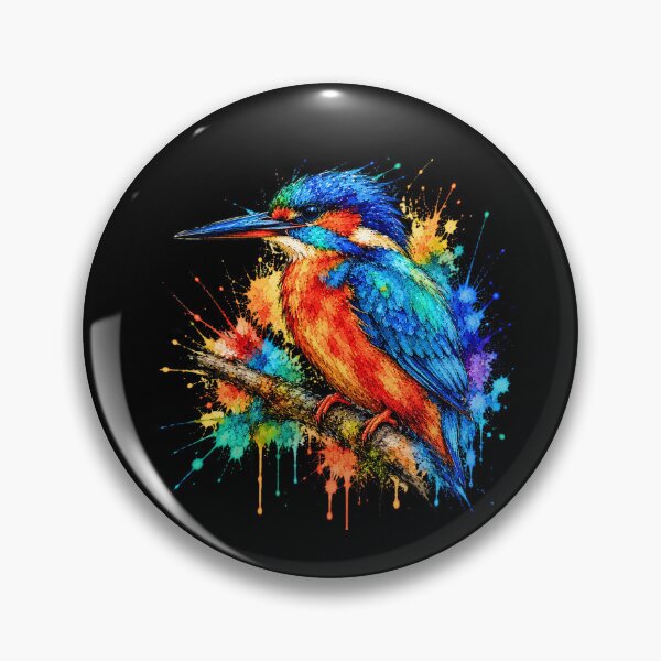 Item preview, Colorful Kingfisher Watercolor Art – Vibrant Bird Nature Illustration designed and sold by ColorSplash123.