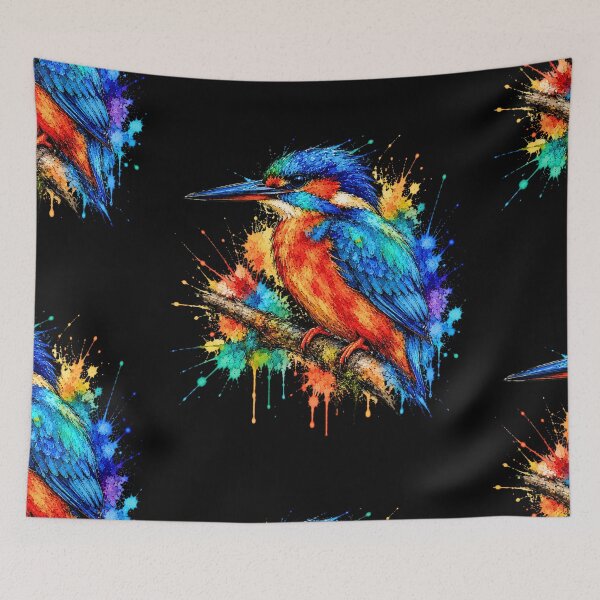 Item preview, Colorful Kingfisher Watercolor Art – Vibrant Bird Nature Illustration designed and sold by ColorSplash123.