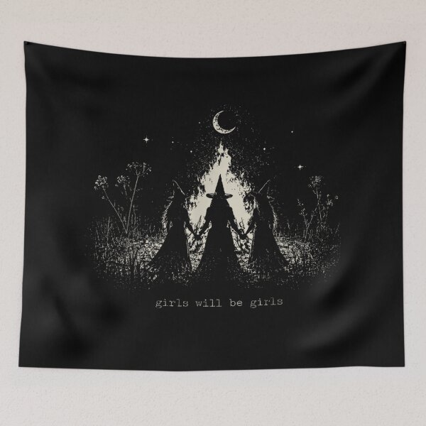 Item preview, Girls Will Be Girls Witch Coven Moonlit Forest Halloween Magic designed and sold by ObukiLantara.