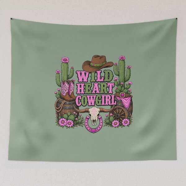 Item preview, Wild Heart Cowgirl | Pink & Green Western Cactus T-Shirt designed and sold by Aimetoi.