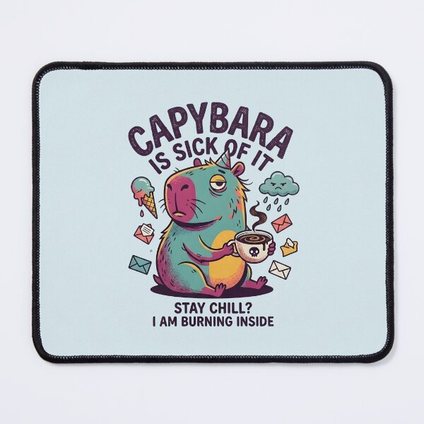 Item preview, Sarcastic Capybara Burnout Funny Design designed and sold by dreephic22.