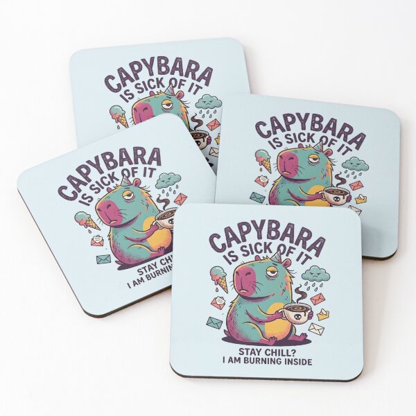 Item preview, Sarcastic Capybara Burnout Funny Design designed and sold by dreephic22.