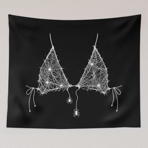 Item preview, Spiderweb Lace Bralette Gothic Halloween Fashion Witchcore Aesthetic Outfit designed and sold by PhocoNibict.