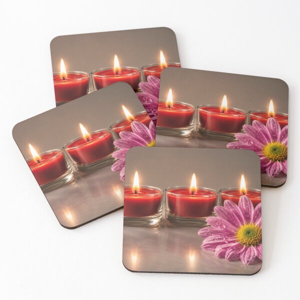 Item preview, Tranquil Candlelight and Pink Daisy Spa Still Life designed and sold by Kimberly Palmer.