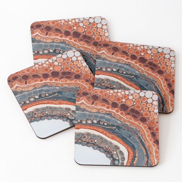 Item preview, Burnt Orange Blue Organic Mineral Abstract Flow Pattern designed and sold by GrinGalore.