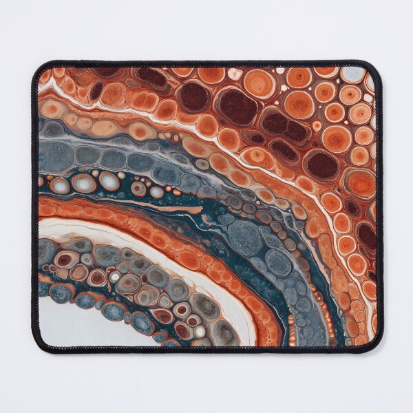 Item preview, Burnt Orange Blue Organic Mineral Abstract Flow Pattern designed and sold by GrinGalore.