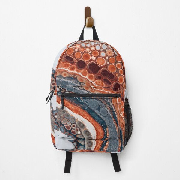 Item preview, Burnt Orange Blue Organic Mineral Abstract Flow Pattern designed and sold by GrinGalore.