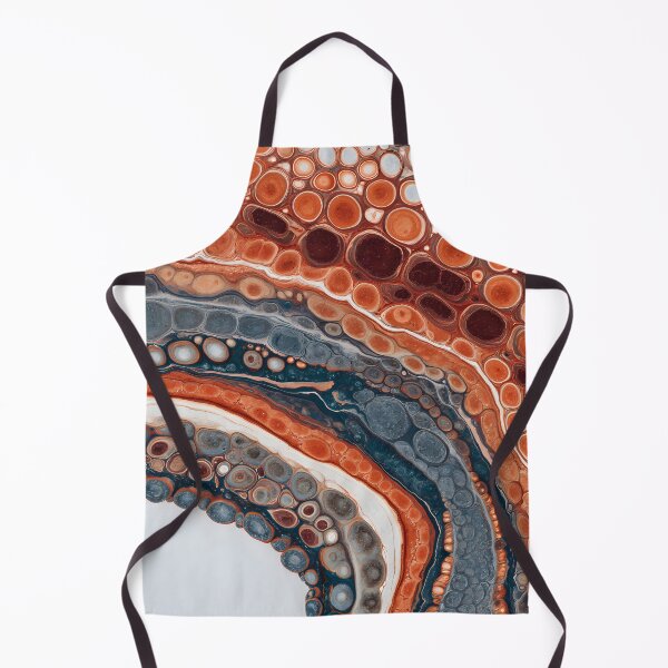 Item preview, Burnt Orange Blue Organic Mineral Abstract Flow Pattern designed and sold by GrinGalore.
