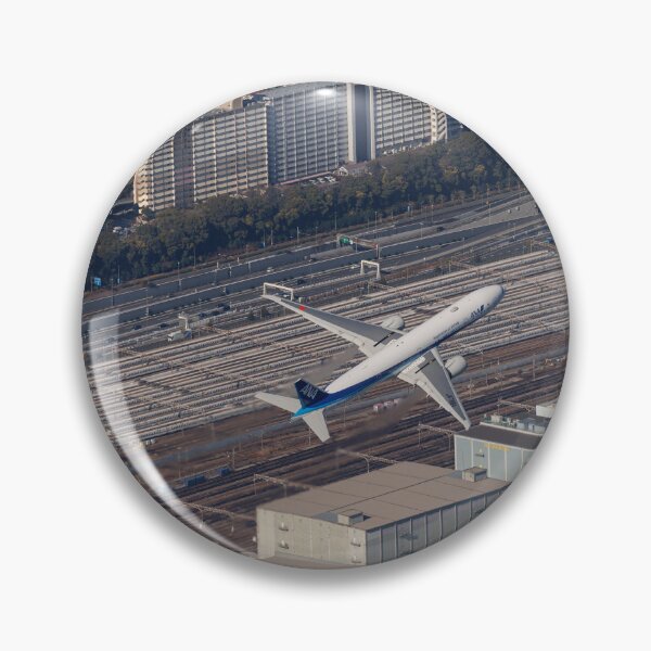 Item preview, Boeing 777 Flying Over Shinkansen Depot in Tokyo designed and sold by YSJapanPhoto.