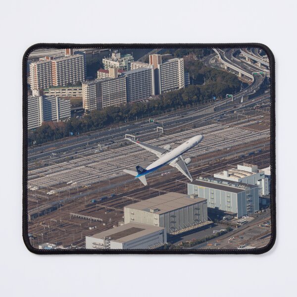 Item preview, Boeing 777 Flying Over Shinkansen Depot in Tokyo designed and sold by YSJapanPhoto.