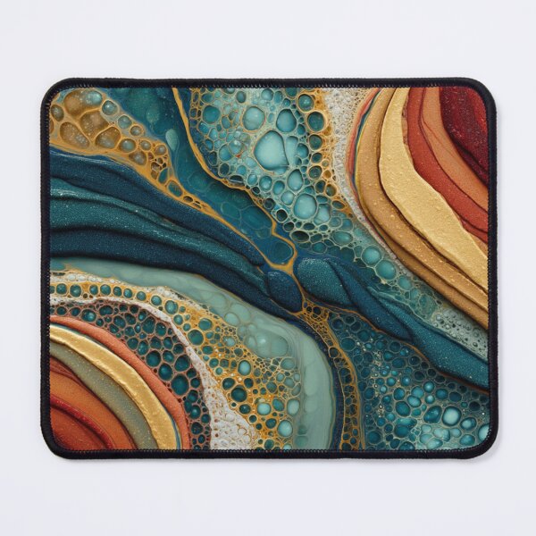 Item preview, Luxury Teal Gold Organic Cellular Abstract Flow Pattern designed and sold by GrinGalore.