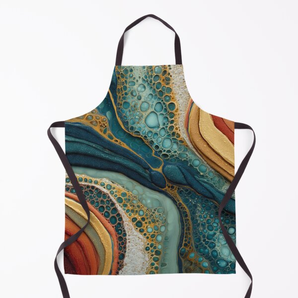 Item preview, Luxury Teal Gold Organic Cellular Abstract Flow Pattern designed and sold by GrinGalore.