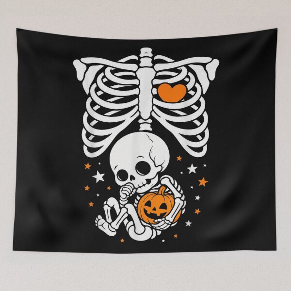Item preview, Cute Skeleton Holding Pumpkin With Heart Halloween Love Forever designed and sold by RuperDelois.