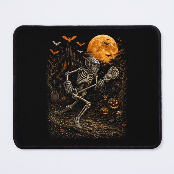 Item preview, Skeleton Lacrosse Player Under Full Moon Spooky Halloween Championship Night designed and sold by RuperDelois.