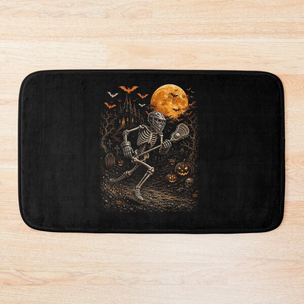 Item preview, Skeleton Lacrosse Player Under Full Moon Spooky Halloween Championship Night designed and sold by RuperDelois.
