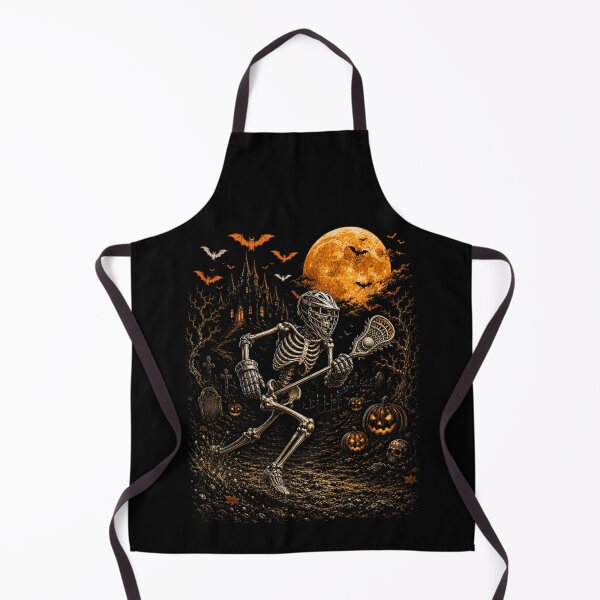 Item preview, Skeleton Lacrosse Player Under Full Moon Spooky Halloween Championship Night designed and sold by RuperDelois.