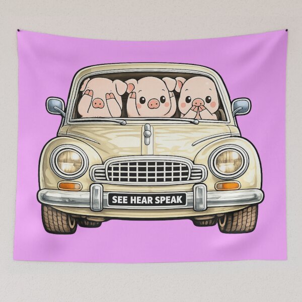 Item preview, Three little wise pigs in a car designed and sold by JamesDunican.