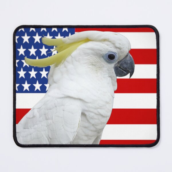 Item preview, White Cockatoo — Stars and Stripes Portrait designed and sold by Jomsunshine.