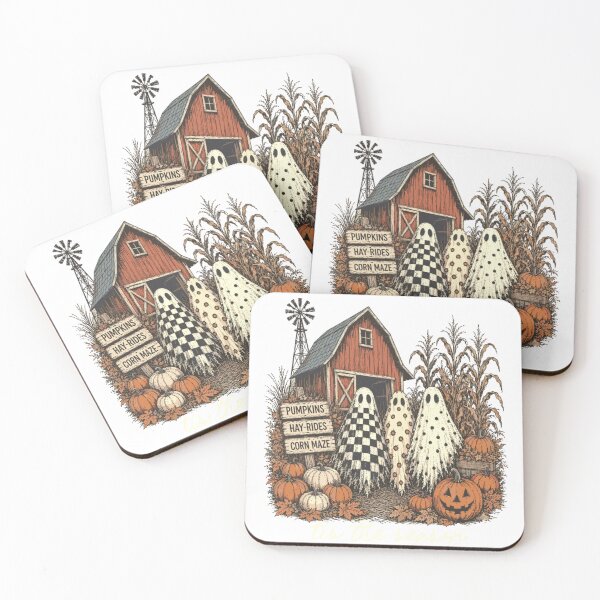 Item preview, Tis The Season Ghost Friends Visiting Cozy Pumpkin Farm Together designed and sold by RuperDelois.