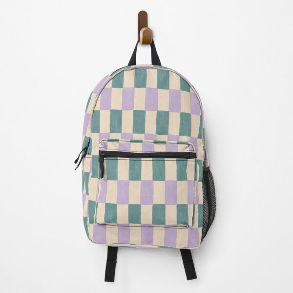 Item preview, Hand Painted Retro Checkerboard in Lilac & Teal designed and sold by Illustrated by Nat.