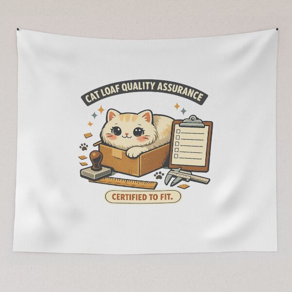Item preview, Cat Loaf Quality Assurance – Certified to Fit designed and sold by Concrete Coffee Studio.