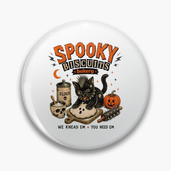Item preview, Spooky Biscuits Bakery Punk Black Cat Halloween Baking Crew Fun designed and sold by EricCotanori.