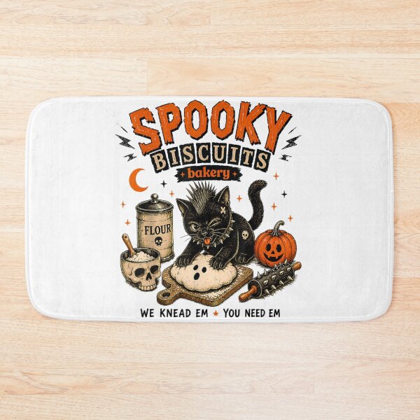 Item preview, Spooky Biscuits Bakery Punk Black Cat Halloween Baking Crew Fun designed and sold by EricCotanori.