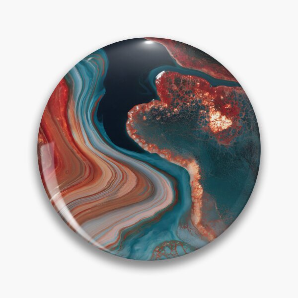 Item preview, Copper Teal Luxury Fluid Abstract Geode Flow Art designed and sold by GrinGalore.