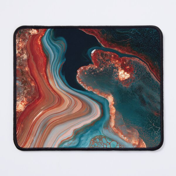 Item preview, Copper Teal Luxury Fluid Abstract Geode Flow Art designed and sold by GrinGalore.