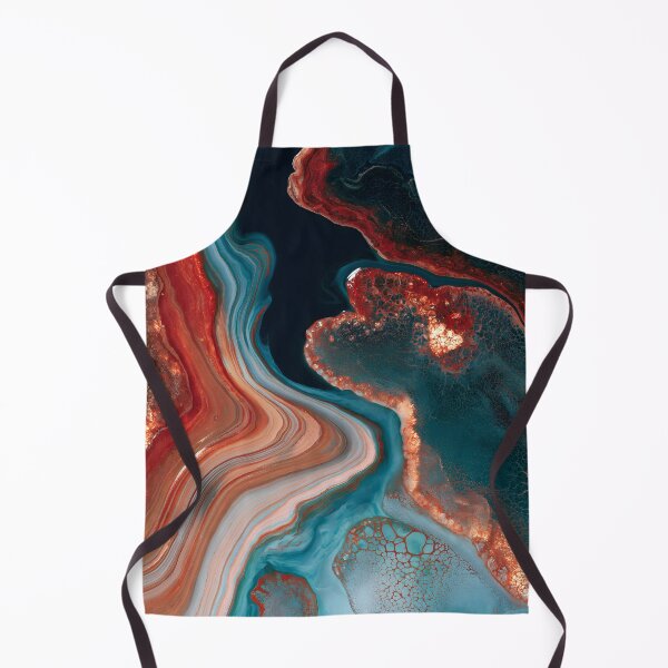 Item preview, Copper Teal Luxury Fluid Abstract Geode Flow Art designed and sold by GrinGalore.