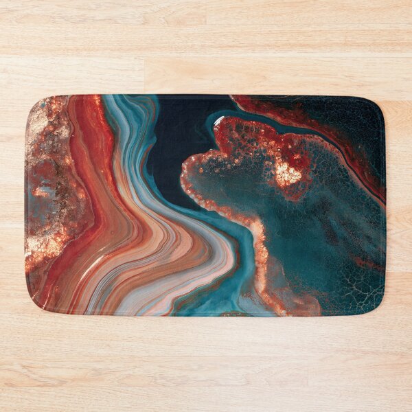 Item preview, Copper Teal Luxury Fluid Abstract Geode Flow Art designed and sold by GrinGalore.