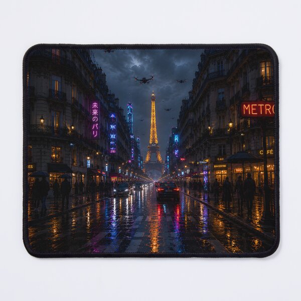 Item preview,  Paris 2150 Cyberpunk Wall Art | Futuristic Eiffel Tower Neon City | Paris Poster | Neon Atlas designed and sold by NSAstore.