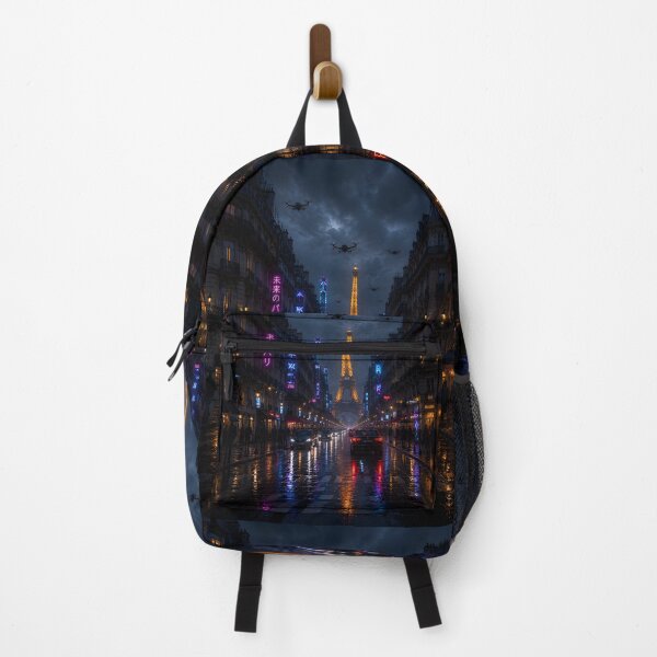 Item preview, Paris 2150 Cyberpunk Wall Art | Futuristic Eiffel Tower Neon City | Paris Poster | Neon Atlas designed and sold by NSAstore.