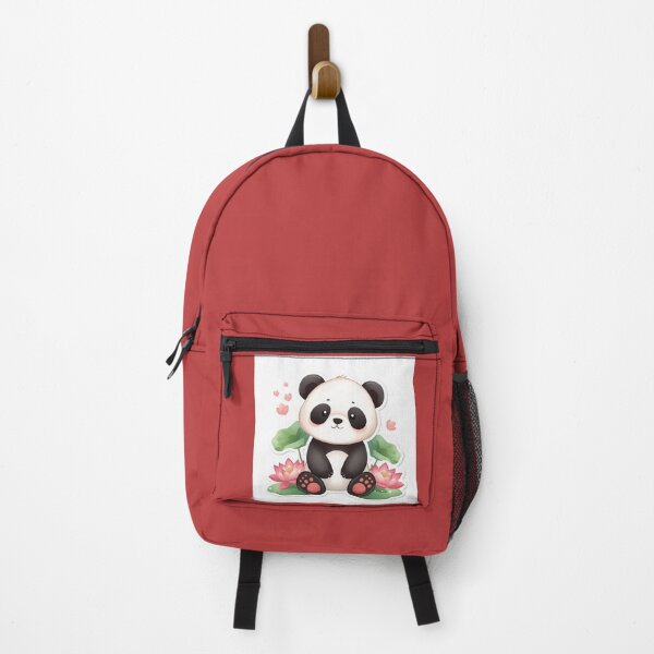 Item preview, Cute Baby Panda with Lotus Flowers – Peaceful Kawaii Nature Illustration designed and sold by TimelessTalks9.