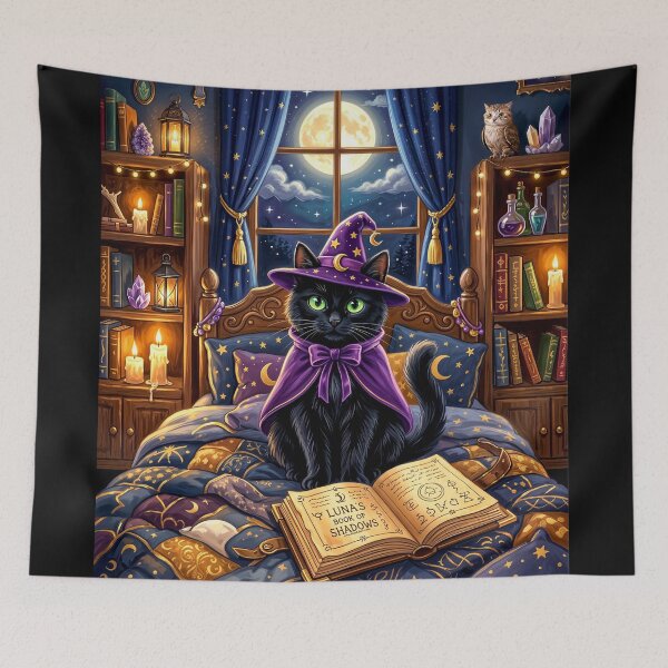 Item preview, Witch Cat Art - Spooky Halloween Wizard Kitten T-Shirt designed and sold by FotoLibreStudio.