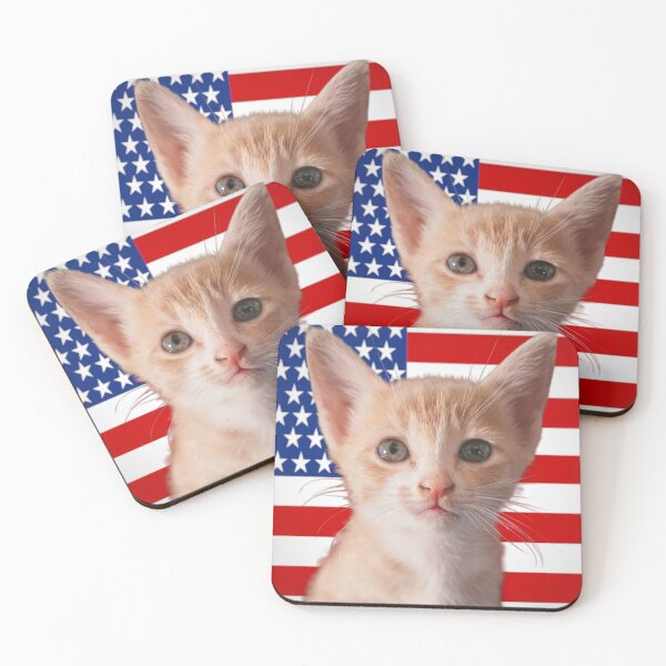 Item preview, American Kitten — Patriotic Cat Portrait designed and sold by Jomsunshine.