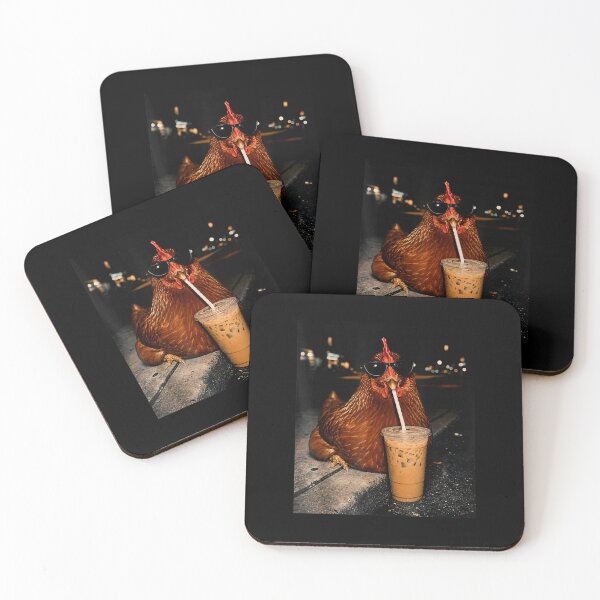 Item preview, Chicken Drinking Iced Coffee designed and sold by LASTIQUE-dd.