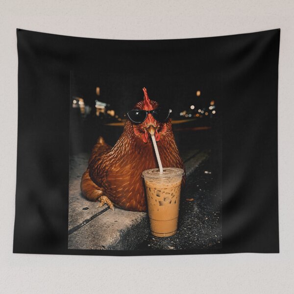 Item preview, Chicken Drinking Iced Coffee designed and sold by LASTIQUE-dd.