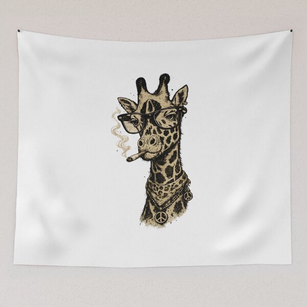 Item preview, Cool Smoking Giraffe with Glasses | Vintage Hipster Giraffe | Funny Wildlife Animal Art designed and sold by ArcadiaSilence.